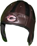 Mens Chicago Bears Brown Faux Leather Helmet Cap
