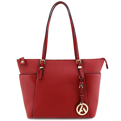 Faux Saffiano Leather Tote Bag Large