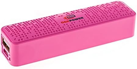 NOXPOWER 2600mah SMART MINI POWER BANK.Ultra-Compact and Easy to Use PORTABLE BACKUP BATTERY CHARGER to Fast Charge Your iPhone and ANY SMARTPHONE. Travel Pouch with 3 in 1 USB Cord included. *PINK*