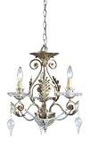 Eurofase 14482-014 Allure 3-Light Flushmount, Antique Silver/Crystal