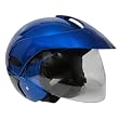 Open Face Helmet DOT Flip Up Shield Motorcycle Scooter - Blue (XX-Large)