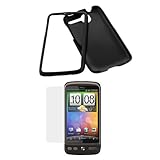 GTMax Black Rubberized Hard Cover Case + LCD Screen Protector for US Cellul ....
