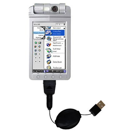 Retractable USB Cable for the Sony Clie NX80V with Power Hot Sync and Charge capabilities - uses Gomadic TipExchange Technology