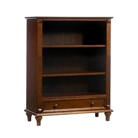 Savannah Three shelf Bookcase With Drawer, THREE-SHELF, WALNUT by Home Decorators Collection