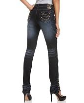 Dereon Plus Size Jeans, D Luxe Corset Back Pocket Skinny