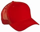 Trucker Mesh Baseball Cap in Heavy Brushed Cotton ( Baumwolle ) in Rot