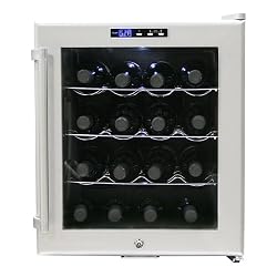 Whynter WC-16S SNO 16 Bottle Wine Cooler, Platinum with Lock