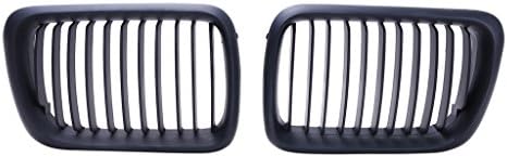 King Deluxe BMW 3 Series E36 1991-1996 Pre-Facelift BC Center Kidney Grill Front Bumper Grille Sedan Hood Nose (Matte Black)