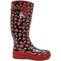 Black Hearts & Flowers Wellies Wellington Festival Boots