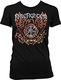 Flaming Eagle Firefighter Juniors T-shirt, USA Firefighter Juniors Tee