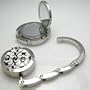 Foldable Black & White Purse Hook with Mirror