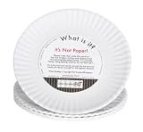 "What Is It?" Reusable White Dinner Plate, 9 Inch Melamine, Set of 4