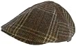 Plaid Wool Ivy Scally Cap Fleece Lined Newsboy Hat Golf Punk Flat Driver KHAKI / BLACK / WHITE