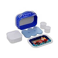 Yubo Deluxe Lunchbox-Blue with Fire Truck Dog design