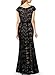 Miusol Women's Elegant Deep-V Neck Floral Lace Wedding Party Maxi Dress