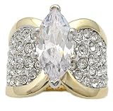 1.75 Cts. Marquise Center Pave CZ Engagement Ring