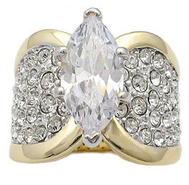 Childrens Toyshop  Jewelry : 1.75 Cts. Marquise Center Pave CZ Engagement Ring