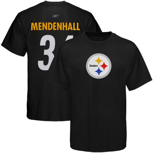 Reebok Pittsburgh Steelers #34 Rashard Mendenhall Black Scrimmage Gear T-shirt (Medium)