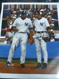 New York Yankees(Alex Rodriguez, Derek Jeter) Signed 14x17 1/2 Canvas Print - Autographed MLB Art