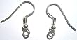 Silver Plated Brass Fish Hook Earring Hooks with Ball and Loop (20)