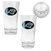 Carolina Panthers 2-Piece Pint Ale Glass Set with Football Bottom  (Oval Logo)