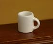 Dollhouse Miniature White Ceramic Mugs