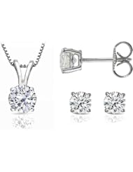 Round Cut Diamond Stud with accessories Prime Quality in 14K White (0.45ctw H-I Color SI2 Clarity)- Free Shipping