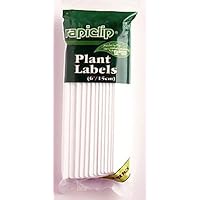 6 White Plastic Labels - 50 Pack