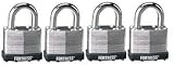 Master Lock 1803Q Laminated Steel Padlock, 1-1/2-Inch, 4-Pack