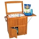 Igloo 75 Can Eucalyptus Wood Patio Cabinet Cooler