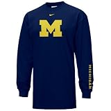 Nike Michigan Wolverines Navy Blue Classic College Long Sleeve T-shirt
