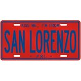 NEW  KISS ME , I AM FROM SAN LORENZO  PUERTO RICO LICENSE PLATE SIGN CITY