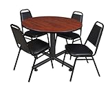 UPC 843532036150 product image for Regency Kobe 48-Inch Round Breakroom Table, Cherry, and 4 Restaurant Stack Chair | upcitemdb.com