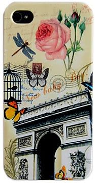 Colored Drawing Butterfly Triumphal Arch Pattern Back Case for iPhone 4/4S