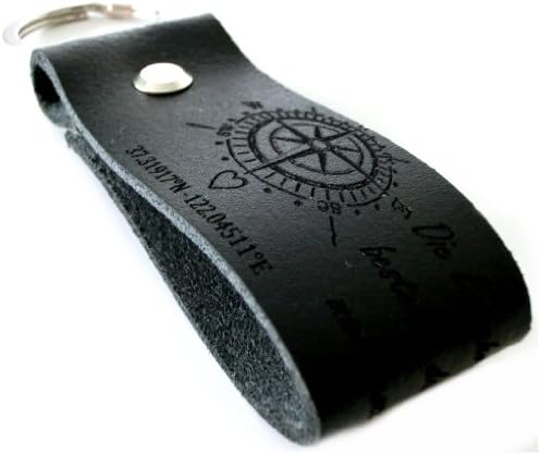 AREA17® Personalized Engraved Leather Children Keychain Black - including your individual engraving