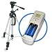 Premium Photographer's Package - Full Size Lightweight Aluminum Tripod for Digital Camera / Camcorder & AA / AAA Battery Charger - Includes (4x) Premium 2700 Mah Ni-MH Rechargeable Batteries & Designer Mouse Pad
