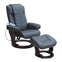 Massage Recliner Chair with Ottoman- Black