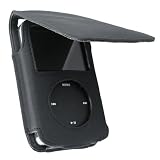 Eforcity 5 item Accessories Bundle for iPod Apple Video 30GB WITH Synthetic LEATHER CASE. Included: Synthetic Black Leather Case w/ Strap, Car AND Home/ Travel/ Wall Chargers with IC Chip, Front & Back Crystal Clear Protective Full Body Shield, White Earphone / Headset with Volume Control