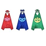 YL PJ Masks Costumes For Kids Set of 3 Catboy Owlette Mask with Cape (27.5 inches)