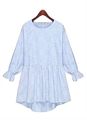 Floral Print Round Neck Pleated Bubble Dress Jumpsuit/Mini Dress 