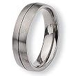 Grooved Brushed Titanium Ring (6.0 mm) - Sizes 6-13