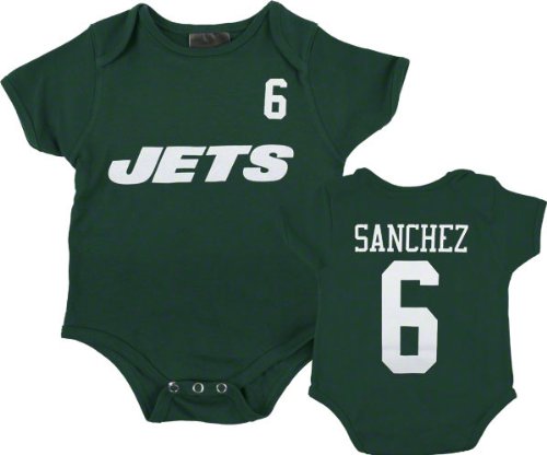 New York Jets Newborn Green Reebok Mark Sanchez Name & Number Creeper