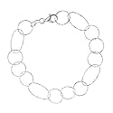 Sterling Silver Diamond-Cut Circle and Oval Link Bracelet, 7.5"