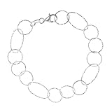 Sterling Silver Diamond-Cut Circle and Oval Link Bracelet, 7.5
