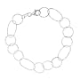 Sterling Silver Diamond-Cut Circle and Oval Link Bracelet, 7.5"