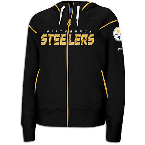 Steelers Reebok Women's NFL Dazzle Trim Hoody