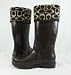Coach Peace Rubber Knit Brown Rain Boots Shoes Sz 7