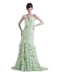 Strapless Pleated Beaded Slit Floor Length Chiffon Evening Dress/Bridesmaid Dress/Prom Dress 