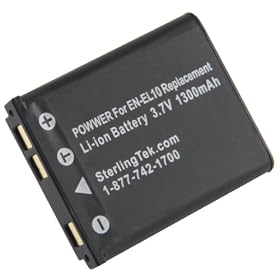 STK's Nikon EN-EL10 Battery - 1300 mAH for Nikon Coolpix S3000, S4000, S80, S220, S570, S205, S60, S230, S210, S5100, S600, S200, S500, S700, S520, S510