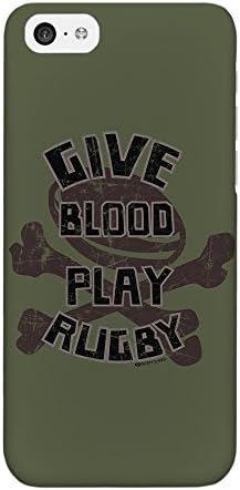 Sporty - Give Blood Play Rugby #20145 Full Wrap High Quality 3D Printed Case, Snap-On Cover for iPhone 5C by Sporty Slang